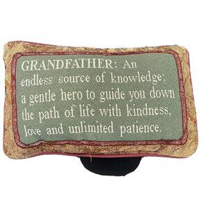 GRANDFATHER Decorative Word Message 12" x  8" Pillow  Made In The USA